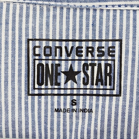 Converse One Star Women's Cotton Stripes Button Front Pocket Shirt - S - Picture 3 of 7